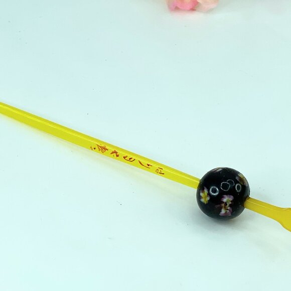 Japanese Tama Kanzashi 150mm Blacken Painted in vermilion Hair ornament GS521 main image 5
